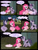 Size: 1042x1358 | Tagged: safe, artist:dendoctor, gallus, mean twilight sparkle, ocellus, pinkie pie, sandbar, silverstream, smolder, yona, alicorn, changedling, changeling, classical hippogriff, dragon, earth pony, griffon, hippogriff, pony, yak, comic:clone.., g4, alternate universe, bag, clone, comic, everfree forest, female, mare, pinkie clone, saddle bag, student six, tent, twilight sparkle (alicorn)