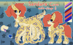 Size: 2886x1772 | Tagged: safe, artist:beardie, oc, oc only, oc:sandara cove, hybrid, monster pony, octopony, octopus, original species, pony, blue ringed octopus, commission, reference sheet, solo