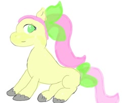 Size: 882x720 | Tagged: safe, artist:cupcakeswirl_96, posey (g5), earth pony, pony, g5, bow, simple background, solo, white background