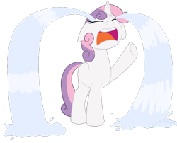 Size: 814x658 | Tagged: safe, artist:applejack-lover-fan, sweetie belle, pony, unicorn, g4, one bad apple, season 3, crying, eyes closed, female, filly, floppy ears, foal, horn, ocular gushers, sad, simple background, transparent background