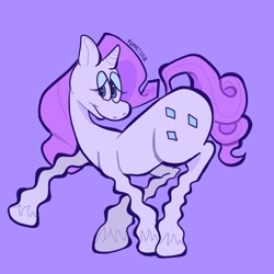 Size: 2048x2048 | Tagged: safe, artist:puppetizer, rarity, pony, unicorn, lidded eyes, purple background, simple background, solo, squiggly