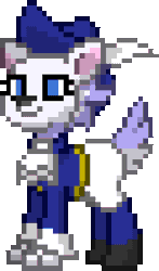 Size: 480x816 | Tagged: safe, artist:gloomy brony, dog, dog pony, original species, pony, pony town, animated, clothes, cosplay, costume, elisabeth blanctorche, everest (paw patrol), female, gif, king of fighters, nickelodeon, paw patrol, pixel art, simple background, snk, solo, transparent background