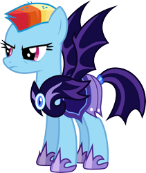 Size: 3000x3555 | Tagged: safe, artist:cloudy glow, gameloft, rainbow dash, bat pony, pony, g4, my little pony: magic princess, the cutie re-mark, .ai available, alternate hairstyle, alternate timeline, armor, high res, mobile game, night guard, night guard dash, nightmare takeover timeline, simple background, solo, transparent background, vector
