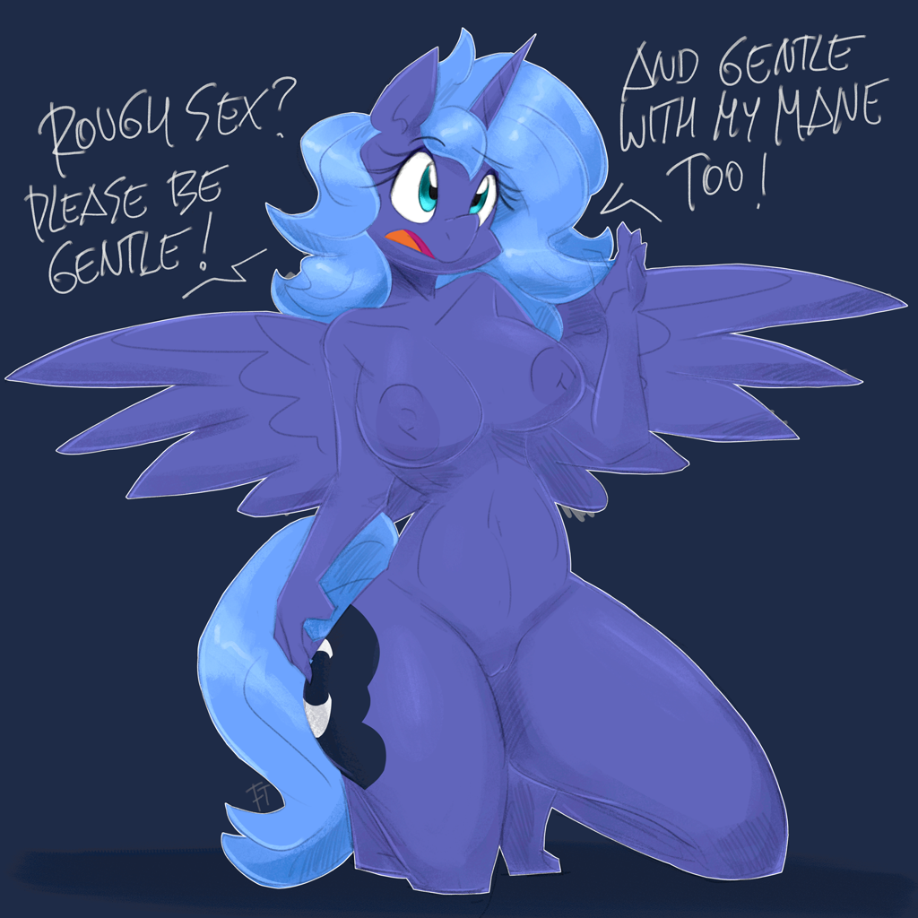 #2959034 - explicit, artist:flutterthrash, princess <b>luna</b>, alicorn, anthro, ...