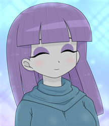 Size: 1280x1480 | Tagged: safe, artist:batipin, maud pie, human, equestria girls, g4, blushing, breasts, busty maud pie, clothes, cute, dress, eyes closed, female, looking at you, maudabetes, open mouth, open smile, smiling, smiling at you, solo, when she smiles