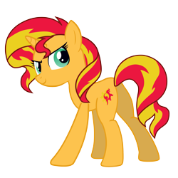 Size: 3333x3333 | Tagged: safe, artist:ispincharles, sunset shimmer, pony, unicorn, g4, bunset shimmer, butt, female, high res, mare, simple background, solo, transparent background, vector