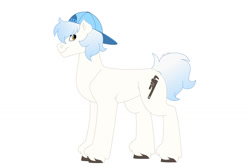 Size: 1280x854 | Tagged: safe, artist:itstechtock, oc, oc:porcelain pipes, earth pony, pony, hat, male, simple background, solo, stallion, white background