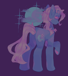 Size: 888x994 | Tagged: safe, alternate version, artist:girl-bug 925, trixie, pony, unicorn, g4, blue coat, dark background, digital art, eyeshadow, makeup, painting, pink eyes