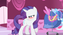 Size: 1920x1080 | Tagged: safe, screencap, rarity, pony, unicorn, g4, green isn't your color, season 1, angry, blushing, cute, female, frown, madorable, mare, raribetes, solo, tsundere, tsunderity