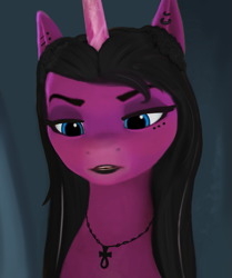 Size: 905x1080 | Tagged: safe, edit, edited screencap, screencap, opaline arcana, alicorn, pony, g5, my little pony: make your mark, spoiler:g5, spoiler:my little pony: make your mark, female, goth, mare