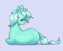 Size: 3124x2518 | Tagged: safe, artist:aquaticvibes, lyra heartstrings, pony, unicorn, g4, female, high res, looking at you, looking back, looking back at you, lying down, mare, on side, smiling, smiling at you, solo