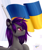 Size: 1800x2144 | Tagged: safe, artist:hajster, oc, oc only, oc:enderbee, pony, unicorn, coat markings, flag, horn, profile, solo, ukraine, unicorn oc