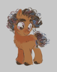Size: 663x837 | Tagged: safe, artist:geonid, oc, oc only, oc:veselina, earth pony, pony, chest fluff, curly hair, female, filly, fluffy, foal, freckles, solo