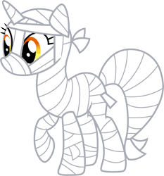 Size: 3000x3220 | Tagged: safe, artist:cloudy glow, lyra heartstrings, pony, unicorn, g4, luna eclipsed, .ai available, clothes, costume, high res, mummy, nightmare night costume, simple background, solo, transparent background, vector