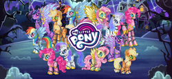 Size: 1666x768 | Tagged: safe, gameloft, applejack, fluttershy, pinkie pie, rainbow dash, rarity, twilight sparkle, alicorn, earth pony, gynoid, pegasus, pony, robot, robot pony, unicorn, g4, my little pony: magic princess, applebot, duality, female, flutterbot, height difference, loading screen, mane six, mare, my little pony logo, pinkie bot, rainbot dash, raribot, robo applejack, robo fluttershy, robo pinkie pie, robo rarity, robo twilight sparkle, roboticization, supercharged applejack, supercharged fluttershy, supercharged pinkie pie, supercharged rainbow dash, supercharged twilight, twibot, twilight sparkle (alicorn), video game