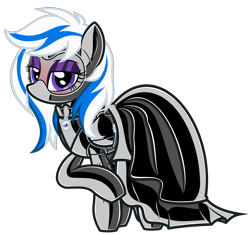 Size: 6500x6119 | Tagged: safe, artist:severity-gray, oc, oc:lady lightning strike, pegasus, pony, ballet boots, blushing, bound wings, clothes, dress, eyeshadow, face mask, gala dress, latex, latex dress, latex suit, makeup, mask, simple background, solo, transparent background, wings