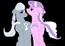 Size: 1766x1242 | Tagged: safe, artist:coltfan97, diamond tiara, silver spoon, earth pony, pony, g4, 1000 hours in ms paint, butt, diamond buttiara, plot, plot pair, silverbutt
