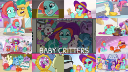 Size: 1974x1111 | Tagged: safe, edit, edited screencap, editor:quoterific, screencap, hitch trailblazer, izzy moonbow, jazz hooves, kenneth, mcsnips-a-lot, opaline arcana, pipp petals, sunny starscout, zipp storm, alicorn, bird, bunnycorn, crab, earth pony, pegasnail, pegasus, pony, rabbit, raccoonicorn, seagull, snail, unicorn, baby critters, g5, my little pony: tell your tale, spoiler:g5, spoiler:my little pony: tell your tale, spoiler:tyts01e32, bowtie, cake, clothes, couch, dress, female, food, fork, formal wear, hair curlers, hat, mane five, mane stripe sunny, mare, microphone, mirror, mud mask, nervous, pillow, speaker, sunglasses, tongue out, tuxedo