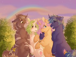 Size: 2850x2141 | Tagged: safe, artist:roselord, oc, oc only, earth pony, pegasus, pony, unicorn, chest fluff, commission, community related, fluffy, high res