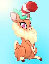 Size: 1098x1420 | Tagged: safe, oc, deer, reindeer, them's fightin' herds, community related, cute, hat, solo, tfh oc