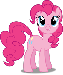 Size: 5000x5917 | Tagged: safe, artist:dashiesparkle, pinkie pie, earth pony, pony, friendship is magic, g4, season 1, .svg available, cute, diapinkes, female, looking up, mare, simple background, smiling, solo, transparent background, vector