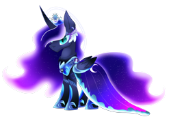 Size: 3908x2718 | Tagged: safe, artist:harmonicdreemur1308, princess luna, alicorn, pony, g4, alternate universe, clothes, dress, high res, simple background, slit pupils, solo, transparent background