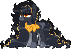 Size: 1222x852 | Tagged: safe, artist:kurosawakuro, oc, pegasus, pony, bandana, base used, blaze (coat marking), coat markings, facial markings, female, folded wings, mare, pegasus oc, simple background, socks (coat markings), solo, standing, transparent background, unamused, wings