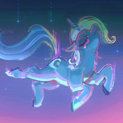 Size: 2000x2000 | Tagged: safe, artist:alumx, trixie, pony, unicorn, queen of misfits, vylet pony, g4, abstract background, album cover, female, high res, mare, solo