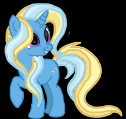 Size: 548x520 | Tagged: safe, artist:queenravenrose, trixie, pony, unicorn, g4, black background, redesign, simple background, smiling, solo