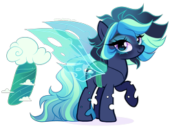 Size: 2515x1879 | Tagged: safe, artist:gihhbloonde, changepony, hybrid, blue eyes, colored eyelashes, cyan eyes, eyeshadow, gradient mane, gradient tail, interspecies offspring, looking at you, magical lesbian spawn, makeup, multicolored eyes, offspring, parent:queen chrysalis, parent:rainbow dash, parents:chrysadash, purple eyes, raised hoof, simple background, smiling, solo, spread wings, standing, tail, transparent background, transparent wings, wings