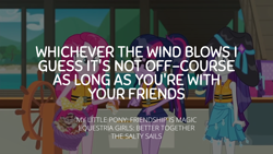 Size: 1920x1080 | Tagged: safe, edit, edited screencap, editor:quoterific, screencap, pinkie pie, rarity, sci-twi, twilight sparkle, human, equestria girls, g4, my little pony equestria girls: better together, the salty sails, clothes, lifejacket, swimsuit