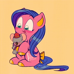 Size: 1300x1307 | Tagged: safe, artist:lemoocado, chuck e cheese pony, earth pony, pony, g1, chuck e. cheese, plushie, solo