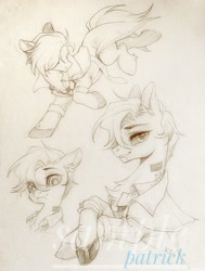 Size: 1649x2183 | Tagged: safe, artist:paipaishuaige, oc, oc only, earth pony, pony, sketch, solo, traditional art