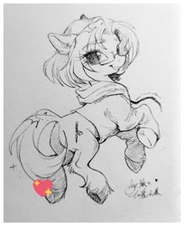 Size: 834x1024 | Tagged: safe, artist:paipaishuaige, oc, oc only, earth pony, pony, sketch, solo, traditional art