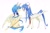 Size: 2048x1335 | Tagged: safe, artist:imhungry1551, oc, oc only, pegasus, pony, duo, simple background, watermark, white background