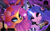 Size: 4000x2500 | Tagged: safe, artist:xsatanielx, izzy moonbow, sunny starscout, alicorn, pony, unicorn, mlp fim's twelfth anniversary, g5, female, halloween, holiday, makeup