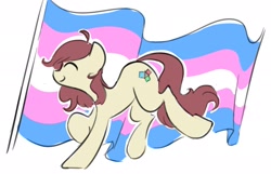 Size: 2223x1430 | Tagged: safe, artist:manicpanda, oc, oc only, earth pony, pony, earth pony oc, pride flag, pride month, simple background, solo, transgender, white background