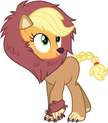 Size: 3000x3406 | Tagged: safe, artist:cloudy glow, applejack, g4, scare master, .ai available, animal costume, applelion, clothes, costume, cute, high res, jackabetes, simple background, solo, transparent background, vector