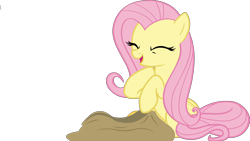 Size: 6178x3482 | Tagged: safe, fluttershy, pegasus, pony, a health of information, g4, cute, eyes closed, sack, shyabetes, simple background, solo, transparent background, vector