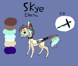 Size: 970x824 | Tagged: safe, artist:redlilly255, oc, oc:skye electra, pegasus, pony, colored wings, cutie mark, female, mare, markings, multicolored wings, punk, reference sheet, solo, wings
