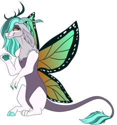 Size: 1600x1705 | Tagged: safe, artist:teal-quil, oc, oc:jade fey, draconequus, hybrid, female, interspecies offspring, offspring, parent:discord, parent:queen chrysalis, parents:discolis, simple background, solo, transparent background