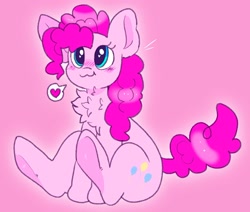 Size: 2048x1737 | Tagged: safe, artist:spookyfoxinc, pinkie pie, earth pony, pony, g4, :3, chest fluff, cute, heart, ponk, round, sitting, smiling, soft, solo