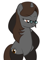 Size: 3129x4064 | Tagged: safe, alternate version, artist:mrvector, oc, oc:sonata, pony, unicorn, turnabout storm, bipedal, clothes, female, glasses, high res, mare, simple background, smiling, socks, solo, transparent background, vector