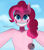 Size: 2800x3200 | Tagged: safe, artist:diamondgreenanimat0, pinkie pie, earth pony, pony, semi-anthro, smile hd, g4, blue eyes, creepy, creepy smile, female, high res, looking at you, nightmare fuel, scary face, simple background, smiling, smiling at you, solo