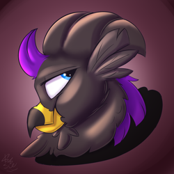 Size: 1500x1500 | Tagged: safe, artist:starcasteclipse, oc, oc only, griffon, bust, profile, solo