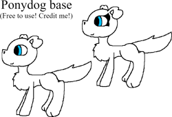 Size: 938x642 | Tagged: safe, artist:wonderwolf51, dog, dog pony, hybrid, original species, base, free to use, simple background, solo, transparent background