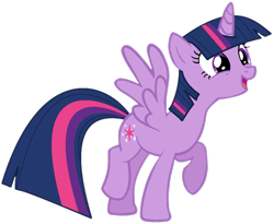 Size: 1273x1045 | Tagged: safe, artist:crayoncreates, artist:twilyisbestpone, twilight sparkle, alicorn, pony, g4, adorkable, base used, cute, dork, excited, female, happy, mare, pegasus wings, raised hoof, simple background, smiling, solo, spread wings, transparent background, twiabetes, twilight sparkle (alicorn), wings