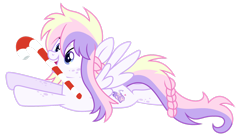 Size: 1920x1068 | Tagged: safe, artist:kabuvee, oc, pegasus, pony, candy, candy cane, female, food, mare, mouth hold, simple background, solo, transparent background