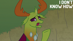 Size: 1920x1080 | Tagged: safe, edit, edited screencap, editor:quoterific, screencap, thorax, changedling, changeling, g4, my little pony: friendship is magic, season 7, triple threat, king thorax, male, open mouth, raised hoof, raised leg, solo, unsure