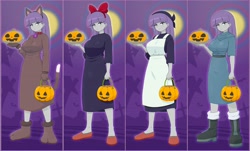 Size: 5096x3072 | Tagged: safe, alternate version, artist:batipin, maud pie, human, equestria girls, g4, clothes, costume, female, halloween, halloween costume, kiki's delivery service, kuroneko, maid, multiple images, solo